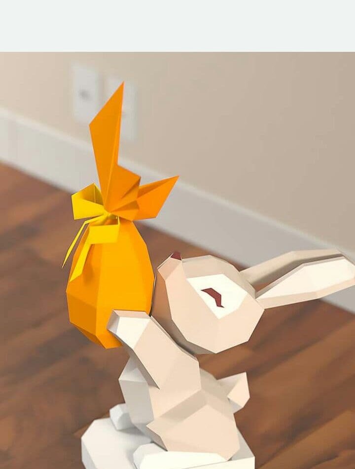Conejito de papel low-poly
